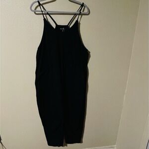 NWOT Automet Black Jumpsuit Pockets Cotton Blend Comfort Minimalist Grunge Sz XL